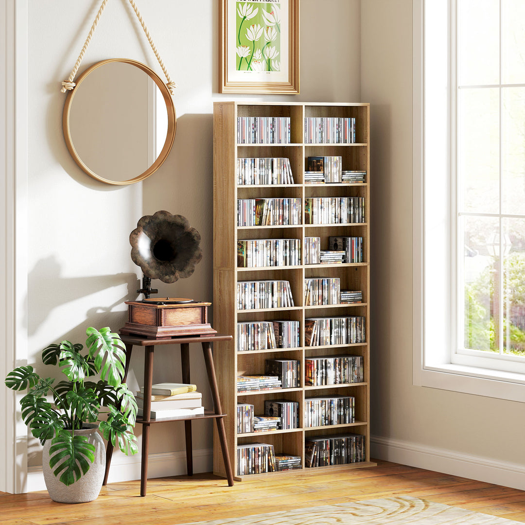 640 CD Storage Tower - Nature Wood Finish