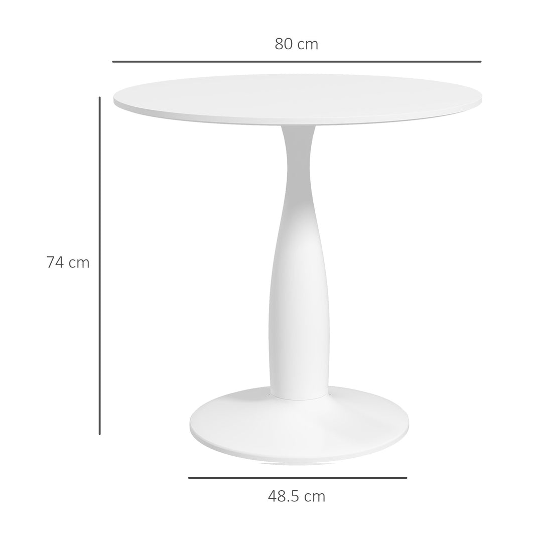 HOMCOM Round Dining Table, Modern Dining Room Table with Steel Base, Non-slip Foot Pad, Space Saving Small Dining Table