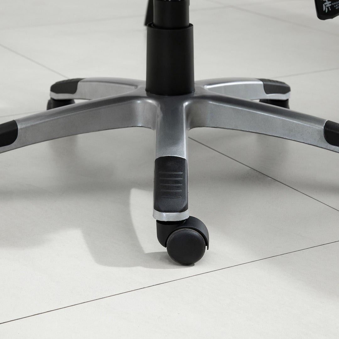Office Chair, Linen Fabric Desk Chair, Height Adjustable Computer Chair with Padded Armrests, Swivel Wheels and Tilt Function, Grey