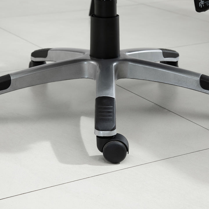 Office Chair, Linen Fabric Desk Chair, Height Adjustable Computer Chair with Padded Armrests, Swivel Wheels and Tilt Function, Grey
