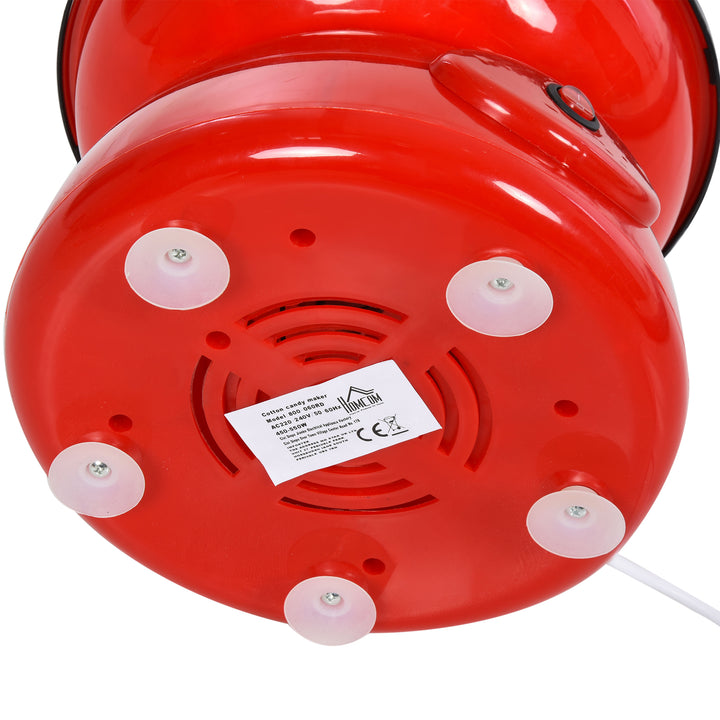 MCL 450W Candy Floss Machine, Professional Automatic Cotton Candy Sweet Machine with Candyfloss Sticks, Spoon, Splash Guard, Non-Slip Base for Birthday Christmas Wedding Party, Funfair Style, Red