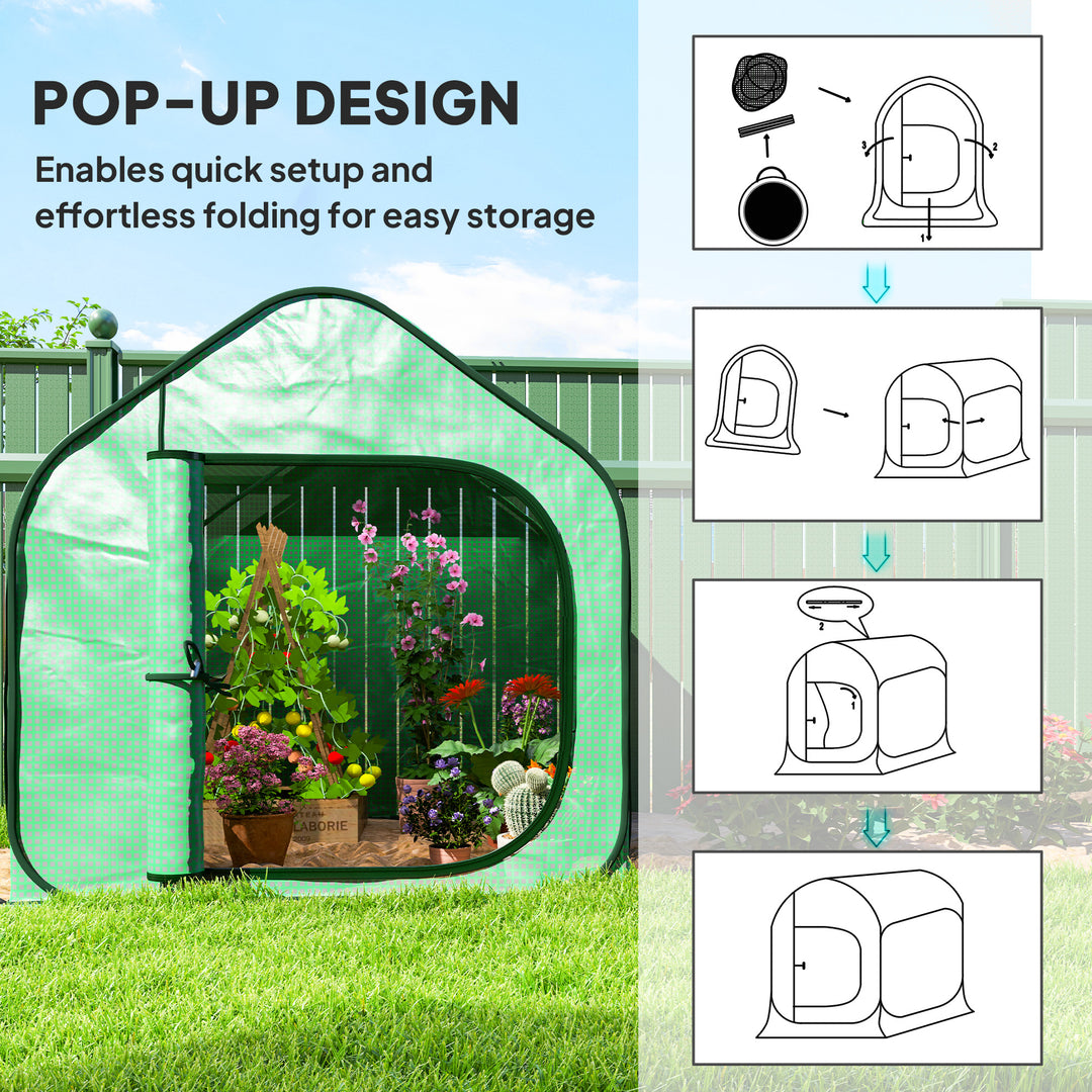 150 x 148cm Pop-Up Greenhouse - Green
