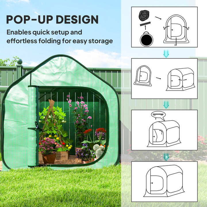 150 x 148cm Pop-Up Greenhouse - Green
