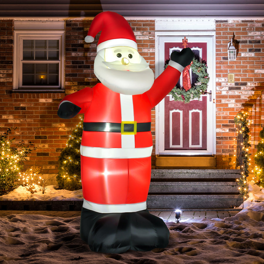 8ft Inflatable Christmas Santa Claus Xmas Decoration with LED Holiday Air Blown Yard Outdoor Décor