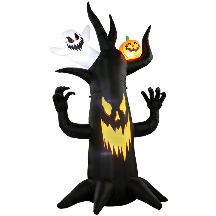 8 FT Halloween Inflatable Spooky Tree, Blow Up Decoration with Ghost a