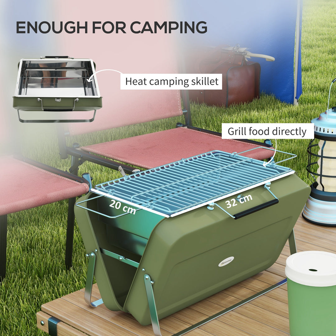 Metal Suitable-Style Portable BBQ Grill - Green