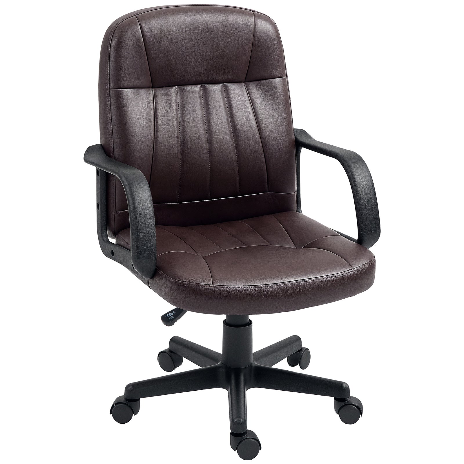 Swivel Executive Chair PU Leather Computer Desk Chair, Dark Brown