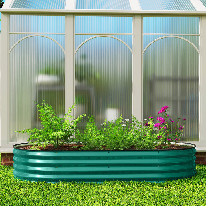 Galvanised Raised Garden Bed, Metal Planter Box with Safety Edging, fo