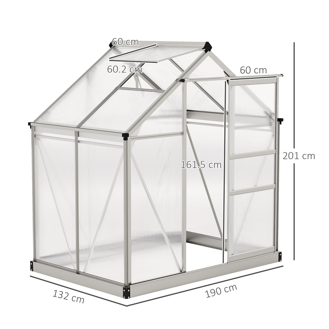 Polycarbonate Greenhouse, Large Walk-In Green House with Slide Door an