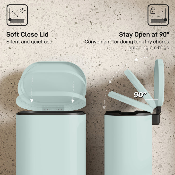 30 L Modern Curved Kitchen Bin - Green