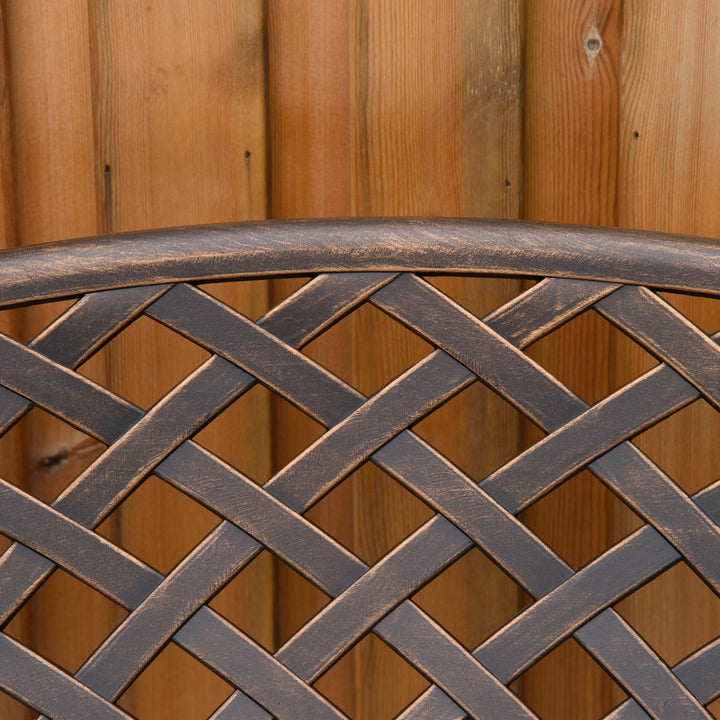 Cast Aluminium Outdoor Garden Bench 2 Seater Antique Patio Loveseat, Bronze