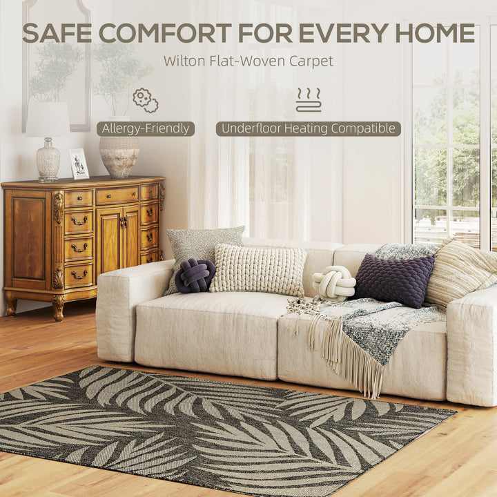 UV Resistant Indoor & Outdoor Area Rug, Easy-Cleaning Machine Washable Rug for Patio, Garden, Kitchen, Bathroom or Living Room, 170 x 120 cm, Grey