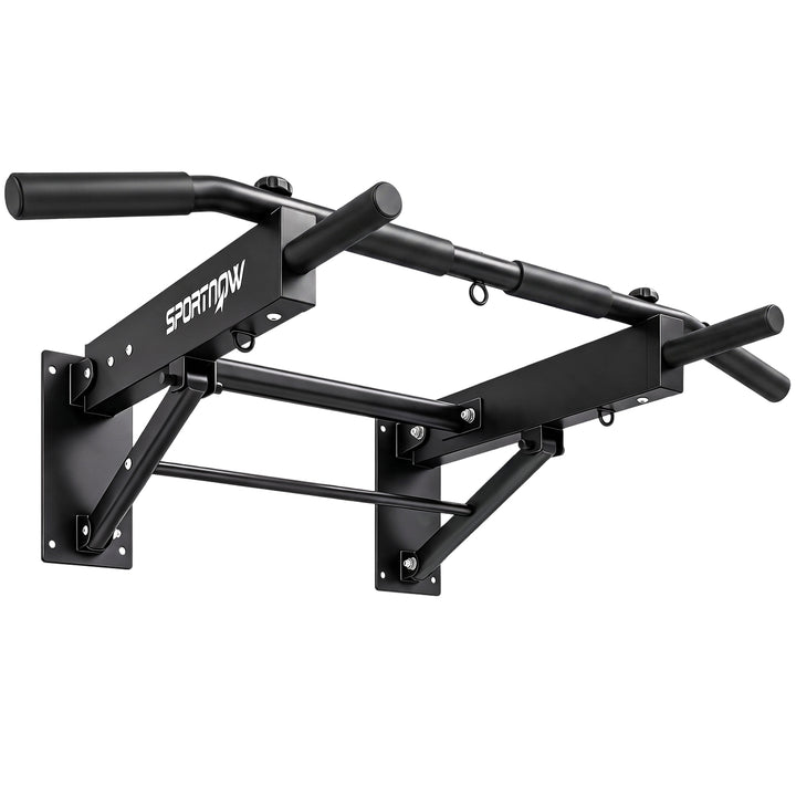 Pull Up Bar Wall Mounted Chin Up Bar with Folding Design, 3 Hooks for 