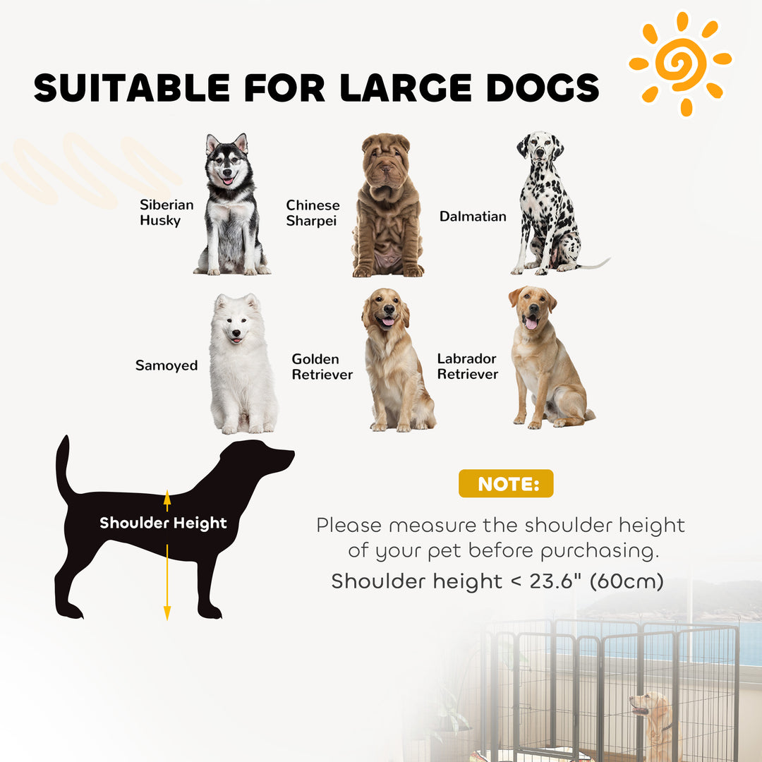 PawHut Two-Piece Dog Pen Expansion Pack for Large Dogs, 100cm Tall Animal Pen with Three Connecting Stakes