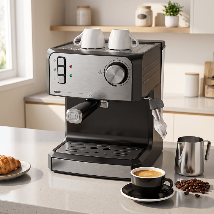 Espresso Machine, 20-Bar Semi Automatic Cappuccino Coffee Maker with F