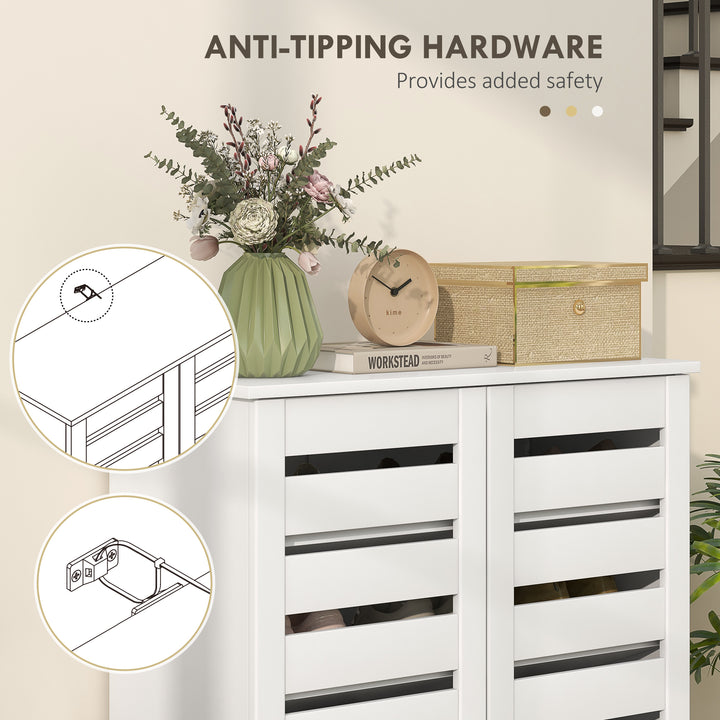 Narrow Shoe Cabinet for Entryway, 5-Tier Slim Shoe Storage Cabinet wit