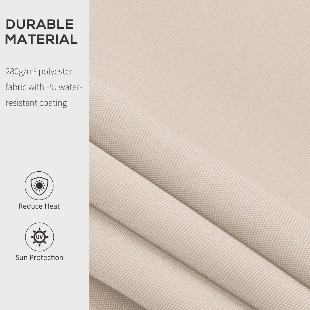 Manual Retractable Awning, 3x2.5 m-Ivory White