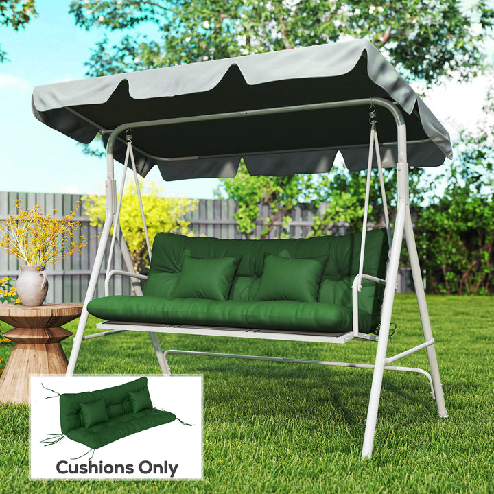 Outdoor Seat Cushions Back Cushion with 2 Pillows, Water Repellent Sea