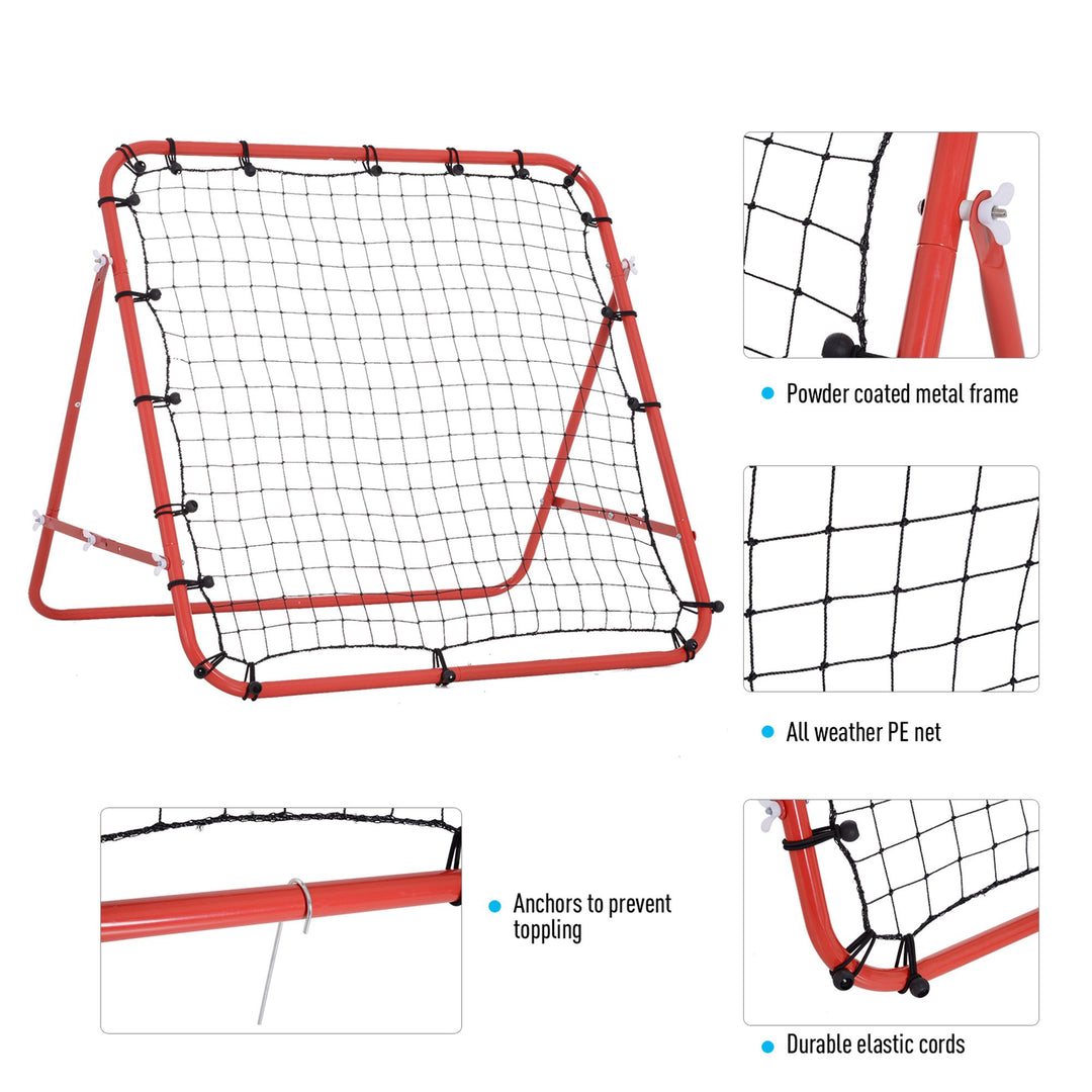 Rebounder Net, Practise Kickback Goal, for Teens, Adults Training - Red