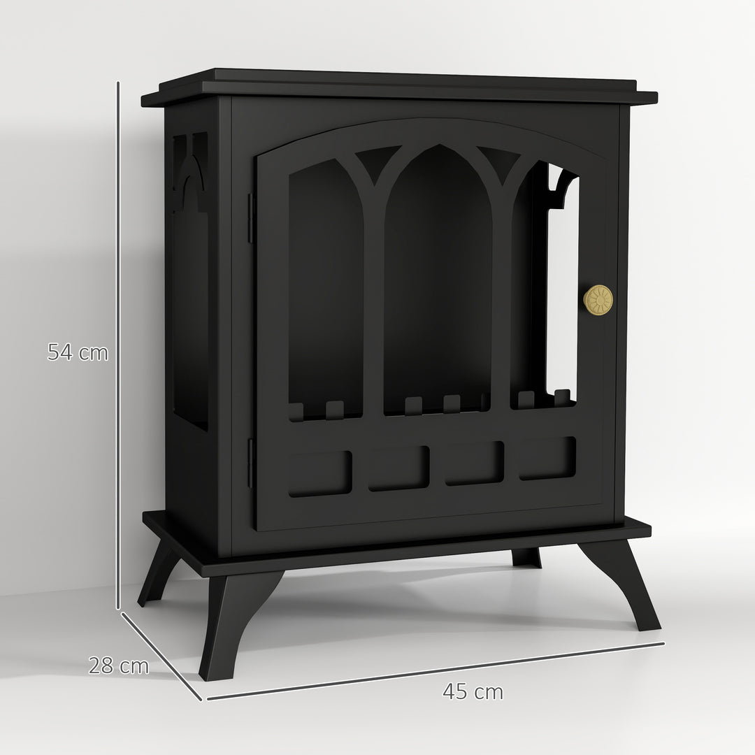 Ethanol Fireplace Stove, Freestanding Bioethanol Fire, Indoor Ethanol Burner with 0.9 Litres Volume, Burns for Up to 3.3 Hours, 21 Inch, Black