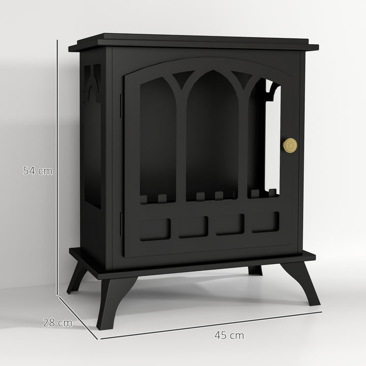 Ethanol Fireplace Stove, Freestanding Bioethanol Fire, Indoor Ethanol Burner with 0.9 Litres Volume, Burns for Up to 3.3 Hours, 21 Inch, Black