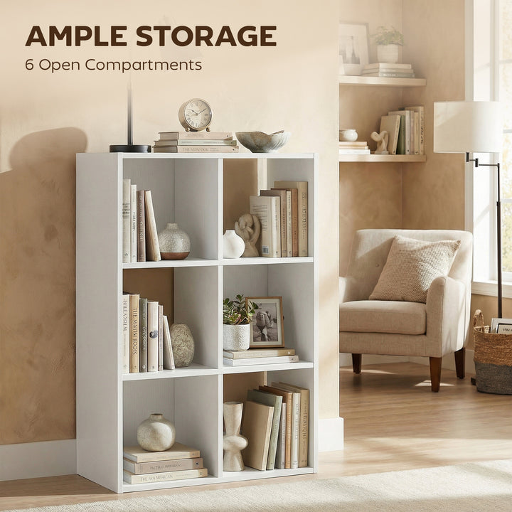 Industrial Style Storage Shelf, Bookcase, Bookshelf with 6 Compartment