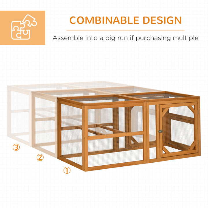 PawHut Wooden Chicken Coop with Perches, Doors, Combinable Design, for 2