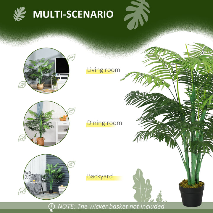 2 Pack Artificial Plant Palm Tree in Pot, Fake Plants for Home Indoor Outdoor Decor, 125cm, Green