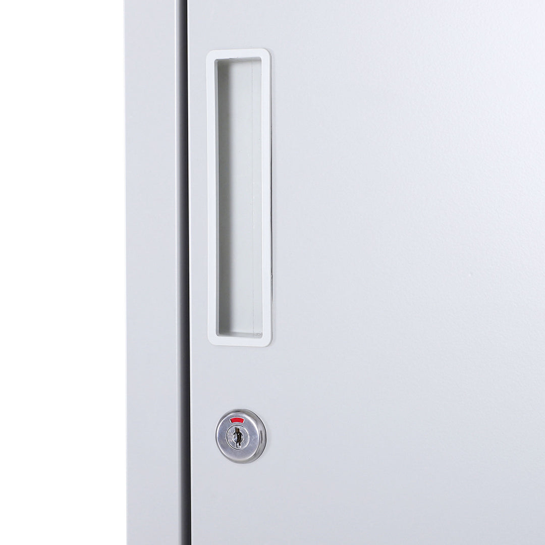 Locker Cabinet Storage Cold Rolled Steel w/ Shelves Vertical Cupboard Grey 38 x 46 x 180 cm
