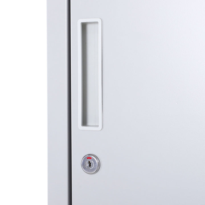 Locker Cabinet Storage Cold Rolled Steel w/ Shelves Vertical Cupboard Grey 38 x 46 x 180 cm