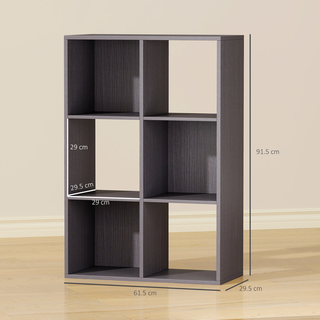 6-Cube Bookshelf - Grey