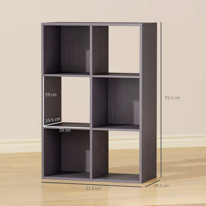 6-Cube Bookshelf - Grey