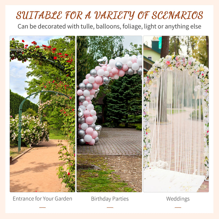 210cm Decorative Metal Garden Trellis Arch with Durable Steel Tubing &amp;