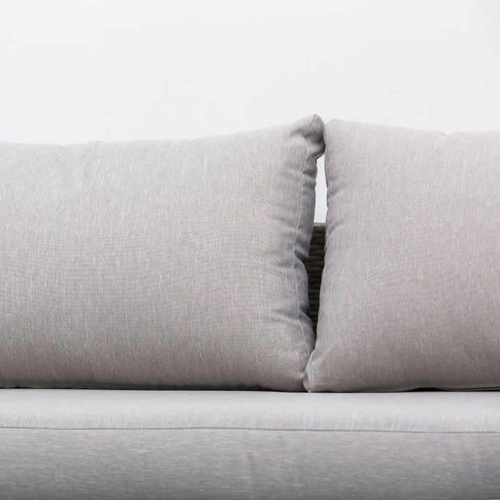 MCL Three-Piece Corner Rattan Set, with Glass Tables