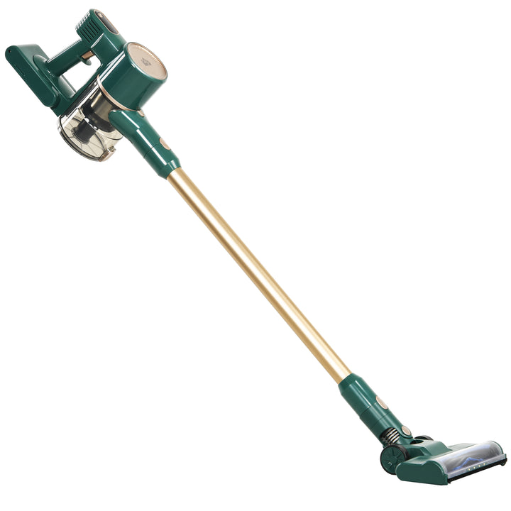 HOMCOM Cordless Rechargeable Stick 2500rpm Vacuum, with Accessories - Green | Aosom UK