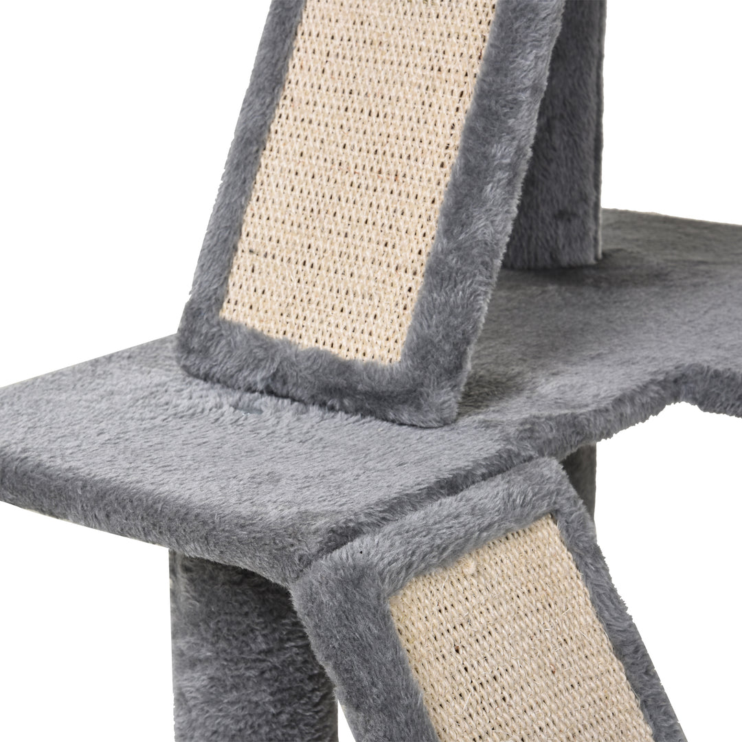 PawHut Cat Tree Tower, 51" Activity Centre with Condo, Scratching Posts, Ladders, Toys, Ideal for Climbing, Relaxing & Playing | Aosom UK