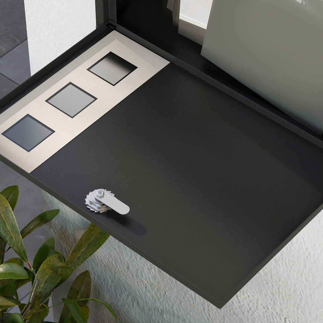 Wall Mounted Letterbox, Weatherproof Post Box, Modern Mailbox with 2 Keys and Viewing Windows, Easy to Install
