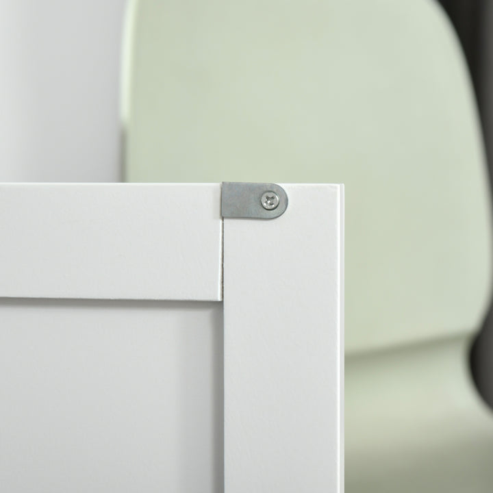 MCL Kitchen Island Utility Cart, with 2 Storage Drawers & Cabinets for Dining Room, White