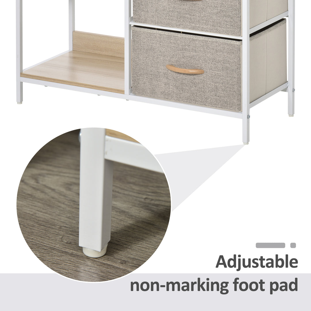 MCL Chest of Drawers Storage  Dresser Cabinet Organizer with 3 Fabric Drawers and 2 Display Shelves for Living Room, Bedroom, Hallway, Beige