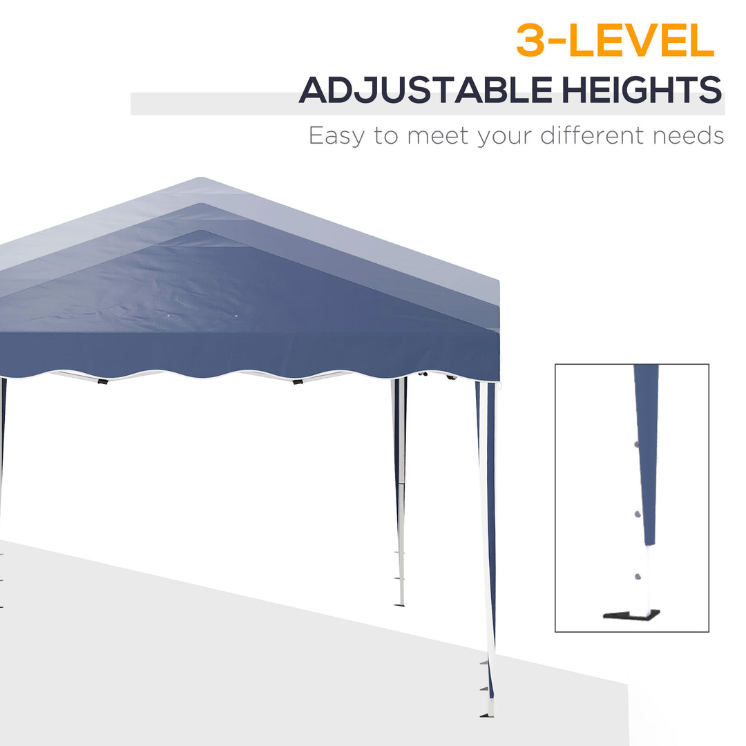 Outsunny 3x3m Pop Up Gazebo, Quick Setup Outdoor Party Tent, Waterproof with Carry Bag, Blue