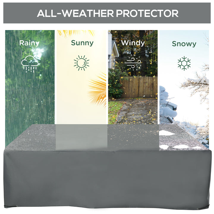 205x192cm Outdoor Garden Rattan Furniture Protective Cover Water UV Resistant Grey