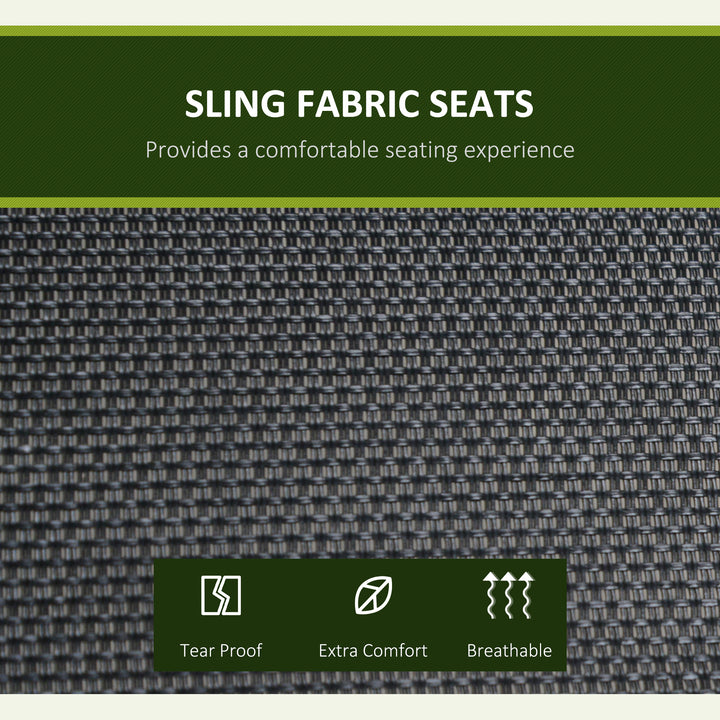 MCL Three Person Steel Outdoor Porch Swing Chair Bench with Canopy Cover - Black