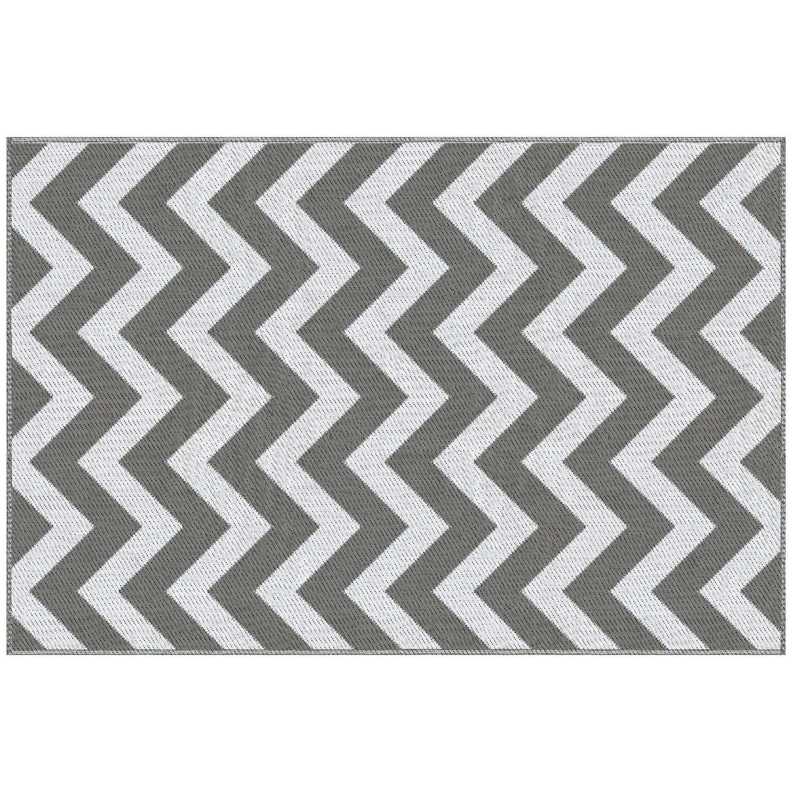 121 x 182 cm(4x6ft) Outdoor Rug Reversible Mat Plastic Straw Rug Portable RV Camping Mat for Garden Deck Picnic Indoor, Light Grey & White