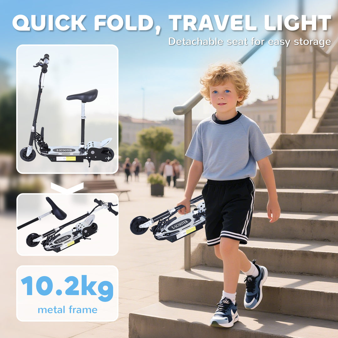 MCL Foldable Powered Scooter with Adjustable Seat, Brake, Black