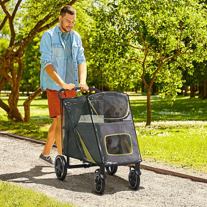 PawHut Foldable Pet Stroller with One