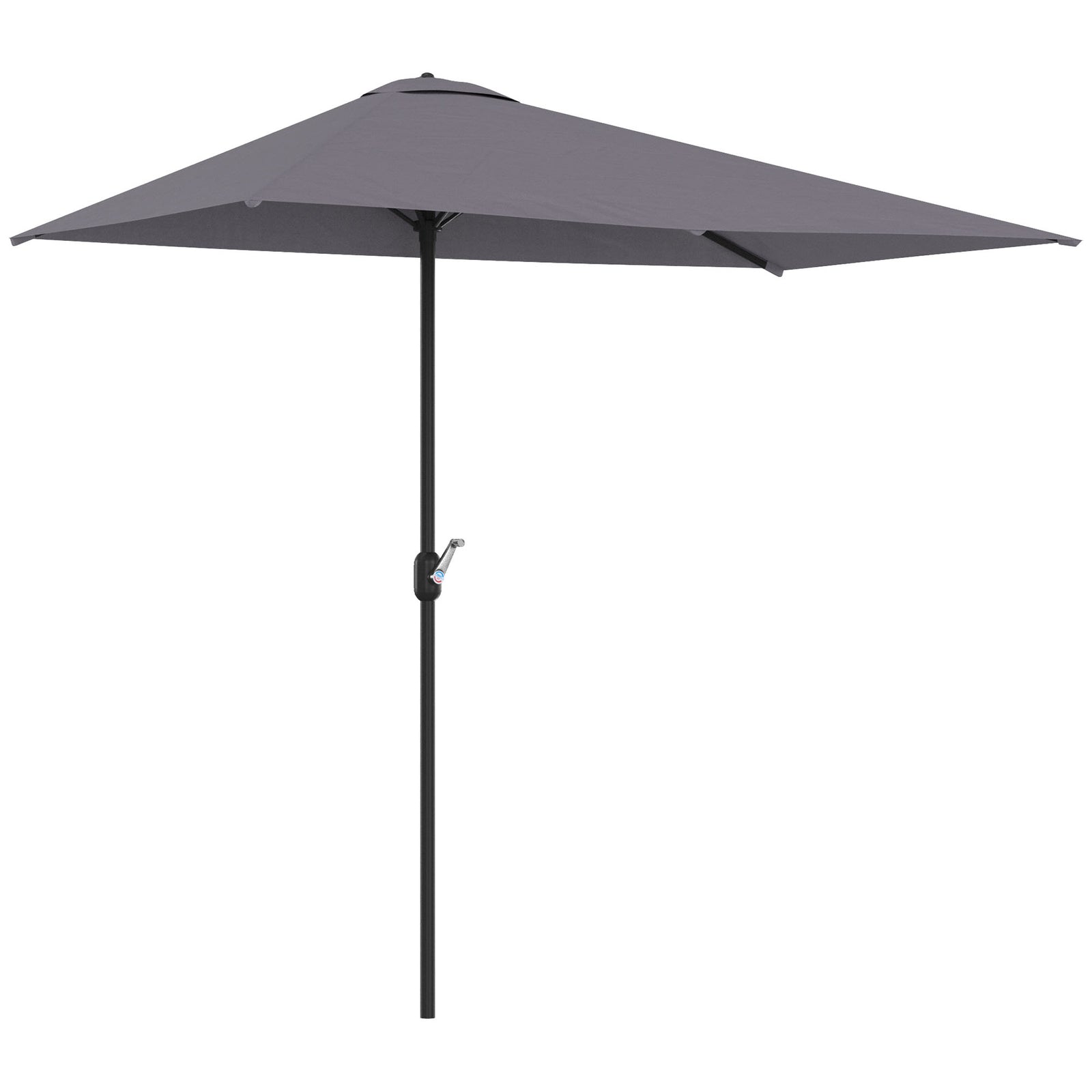 Balcony Half Parasol Semi Round Umbrella Patio Crank Handle (2.3 m, Grey)- NO BASE INCLUDED