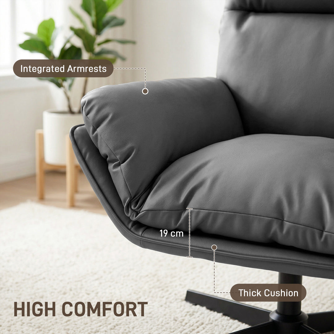 Accent Chair with 360 Swivel Armchair for Living Room with Padded Cush
