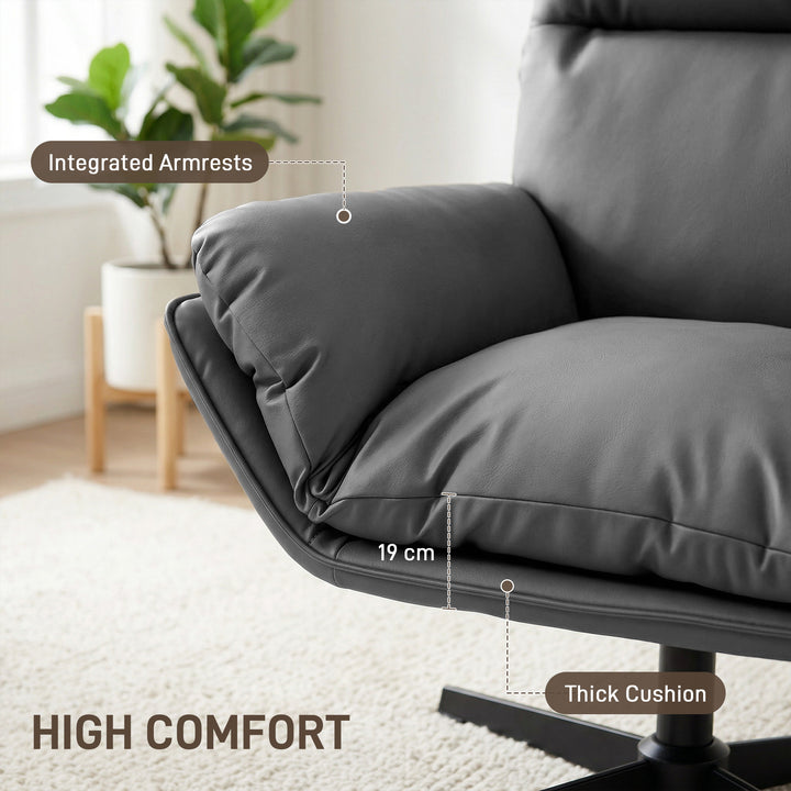 Accent Chair with 360 Swivel Armchair for Living Room with Padded Cush