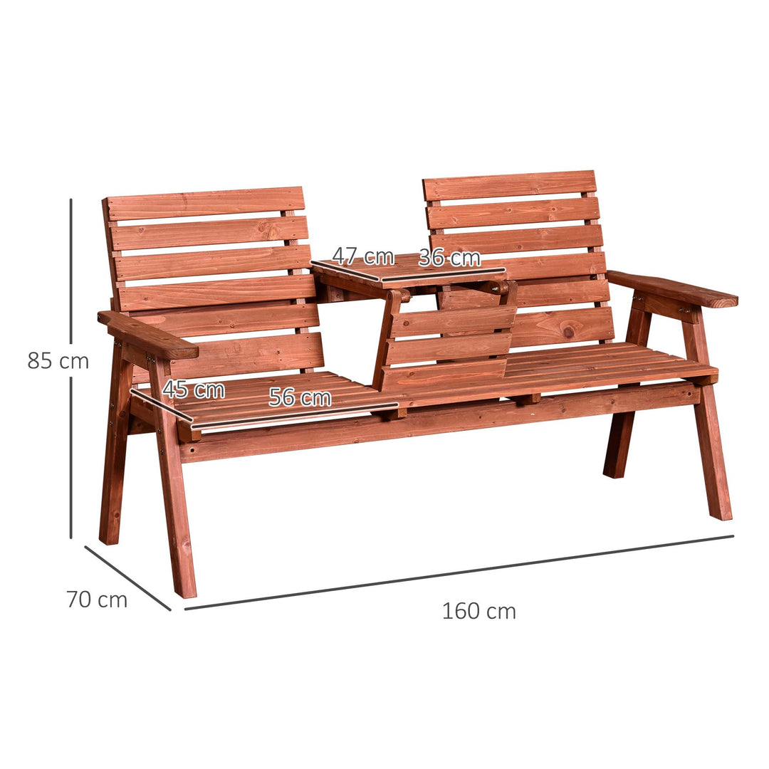 MCL Fir Wood Convertible 2 to 3 Seater Outdoor Garden Bench Wood Tone