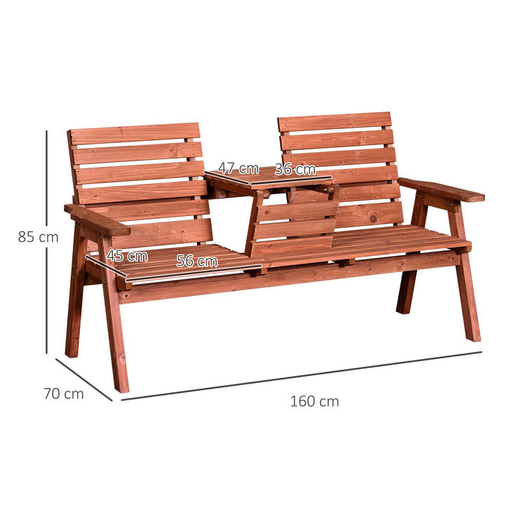 Fir Wood Convertible 2 to 3 Seater Outdoor Garden Bench Wood Tone